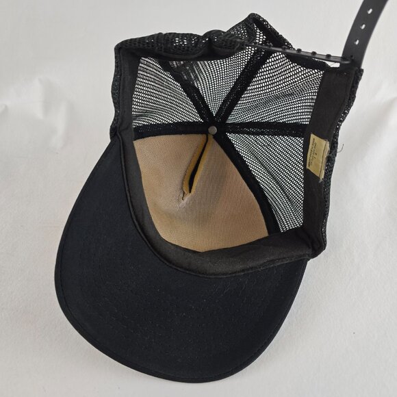 Vintage Foam Trucker Hat Mens Snapback Black Herman-USA Survivors Tall Pines - Picture 8 of 10